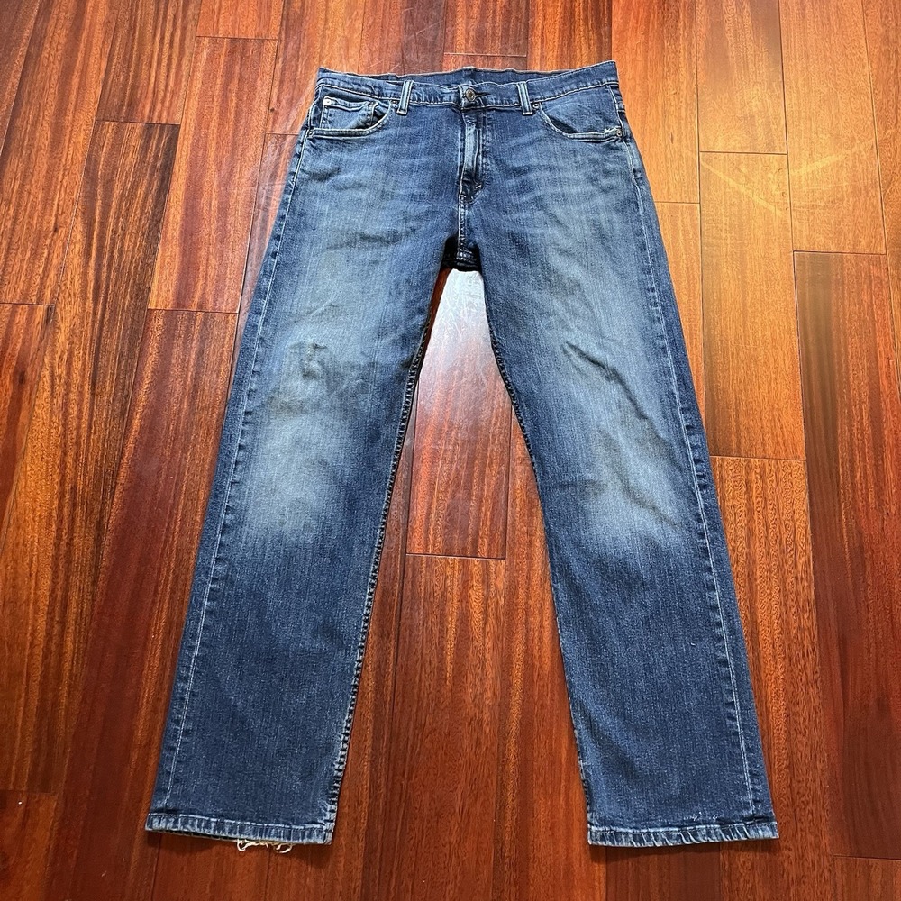 Levis Jeans Mens 34x32 (34x31) 569 Loose Straight Blue Dark Wash Fade Skater *